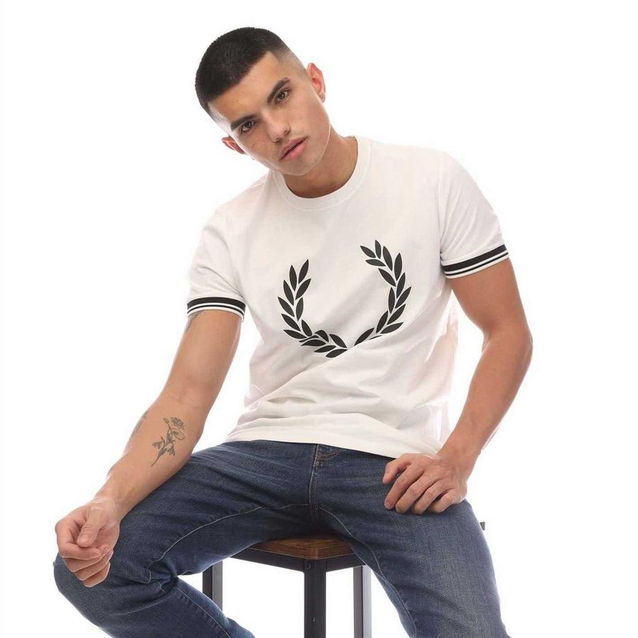 FRED PERRY T-Shirt Lorbeerkranz Print  