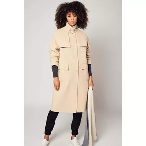 Beige Wollmantel