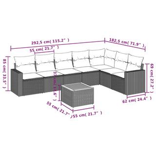 VidaXL Garten sofagarnitur poly-rattan  