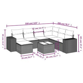 VidaXL Garten sofagarnitur poly-rattan  