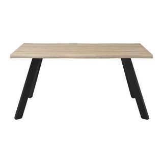 Vente-unique Tavolo da pranzo 6 coperti in MDF e Metallo Nero Naturale - VEYA  