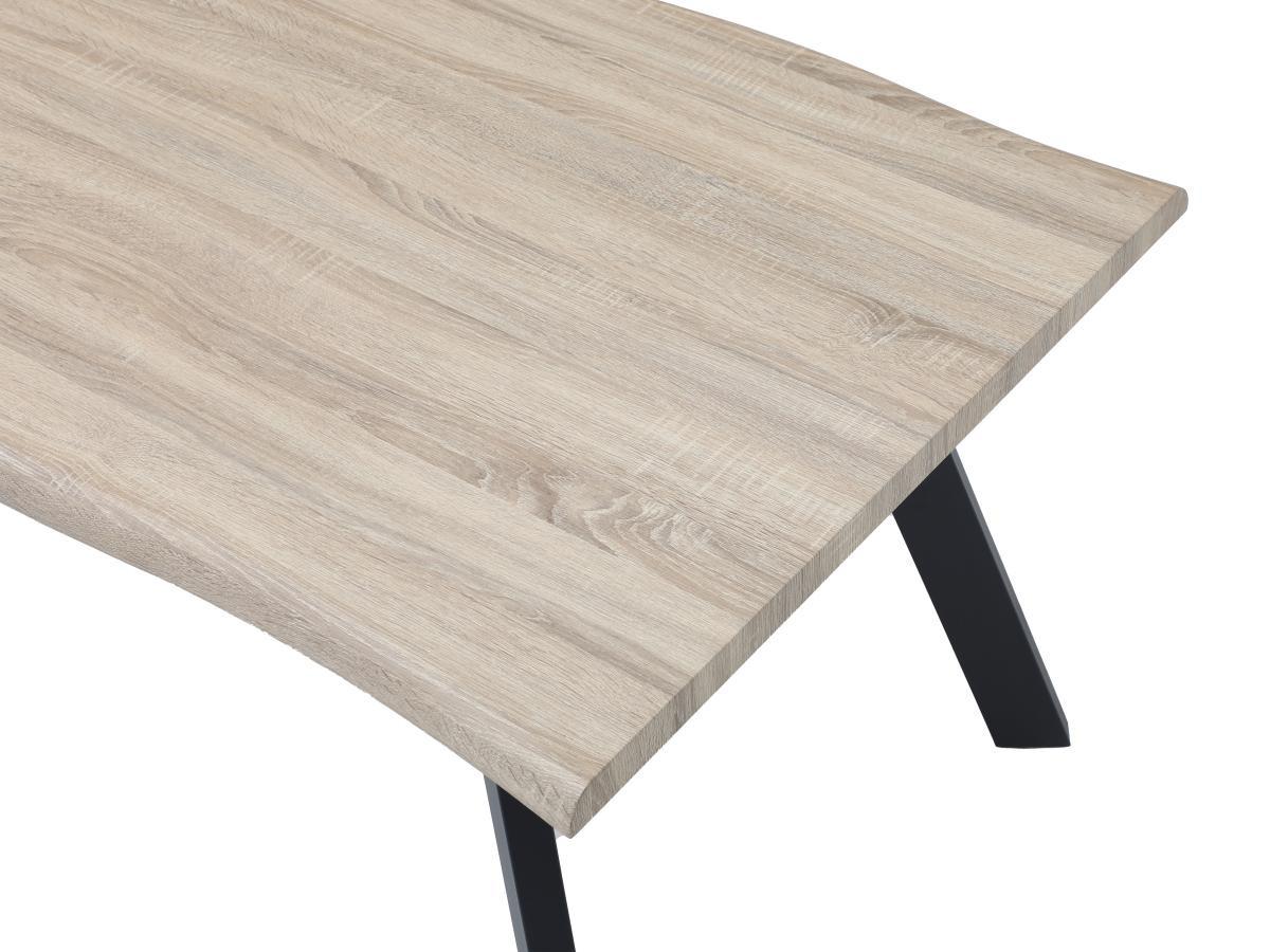 Vente-unique Tavolo da pranzo 6 coperti in MDF e Metallo Nero Naturale - VEYA  