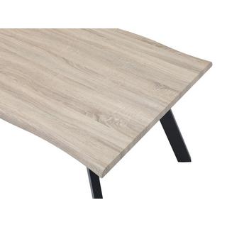 Vente-unique Tavolo da pranzo 6 coperti in MDF e Metallo Nero Naturale - VEYA  