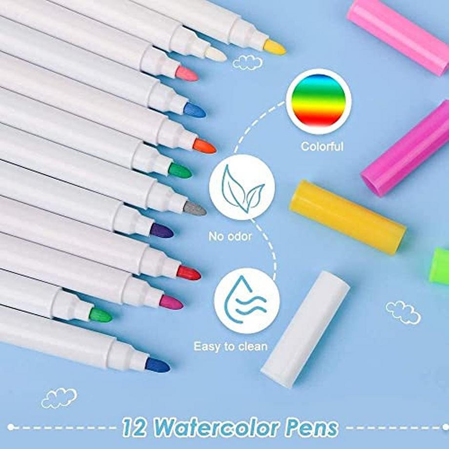 Activity-board  Malbuch für Kinder, tragbares abwischbares Graffiti-Malbrett mit 12 Farbstiften 