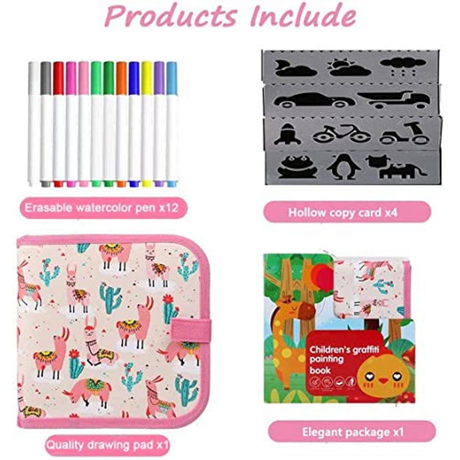 Activity-board  Malbuch für Kinder, tragbares abwischbares Graffiti-Malbrett mit 12 Farbstiften 