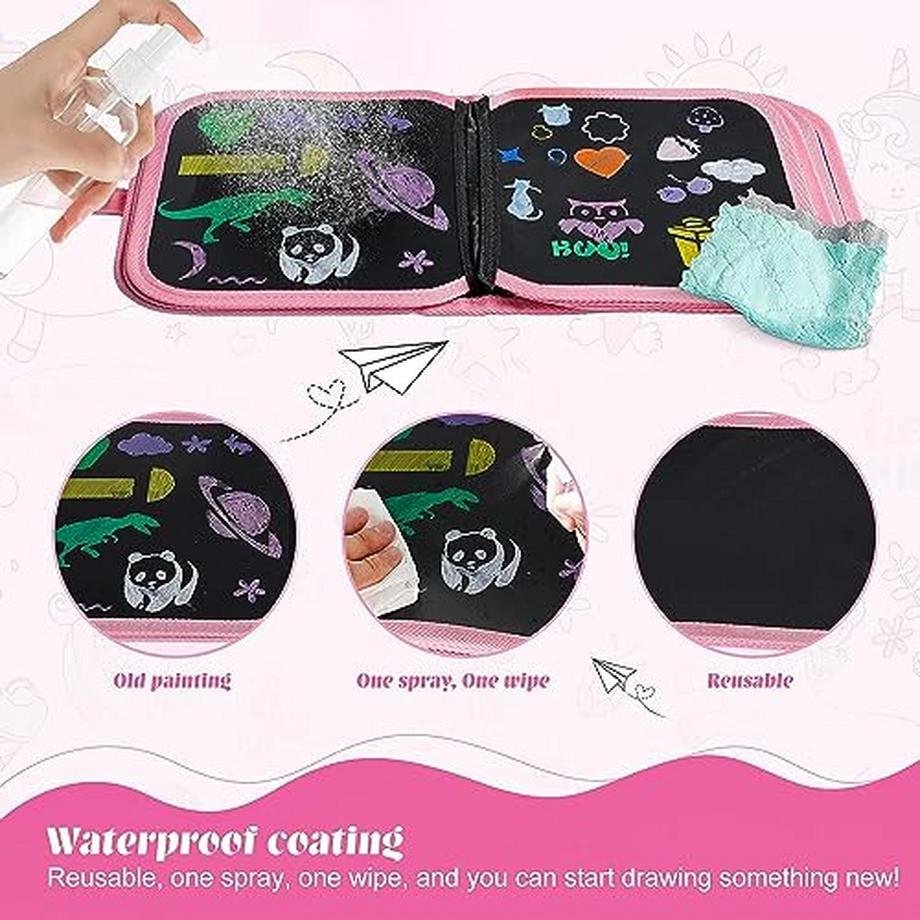 Activity-board  Malbuch für Kinder, tragbares abwischbares Graffiti-Malbrett mit 12 Farbstiften 