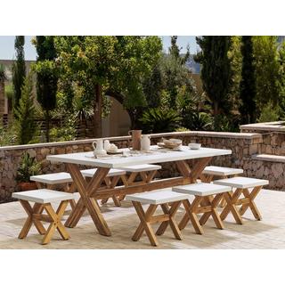 Beliani Gartentisch Set aus Faserzement Industriell OLBIA  