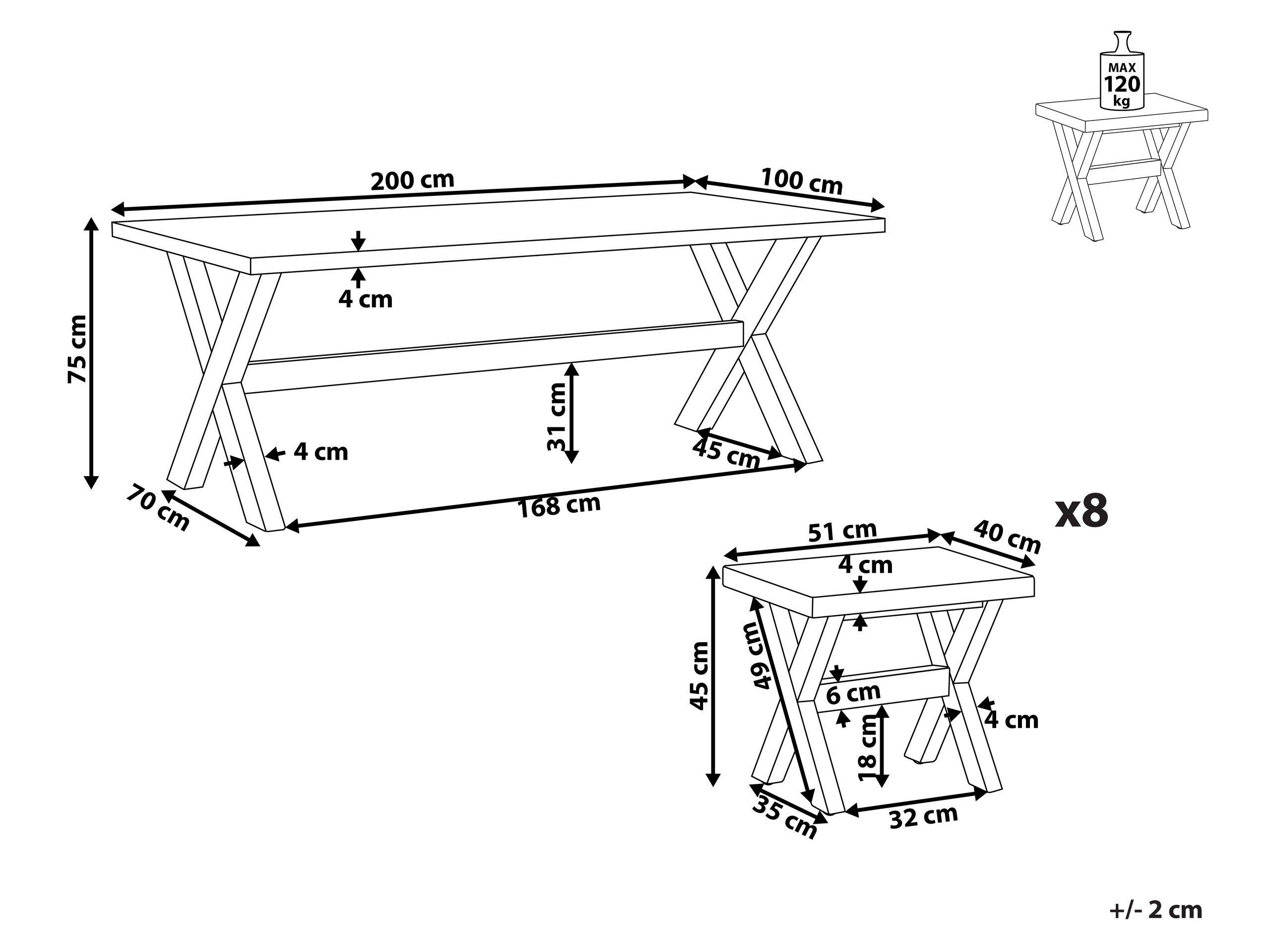 Beliani Gartentisch Set aus Faserzement Industriell OLBIA  