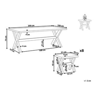 Beliani Gartentisch Set aus Faserzement Industriell OLBIA  