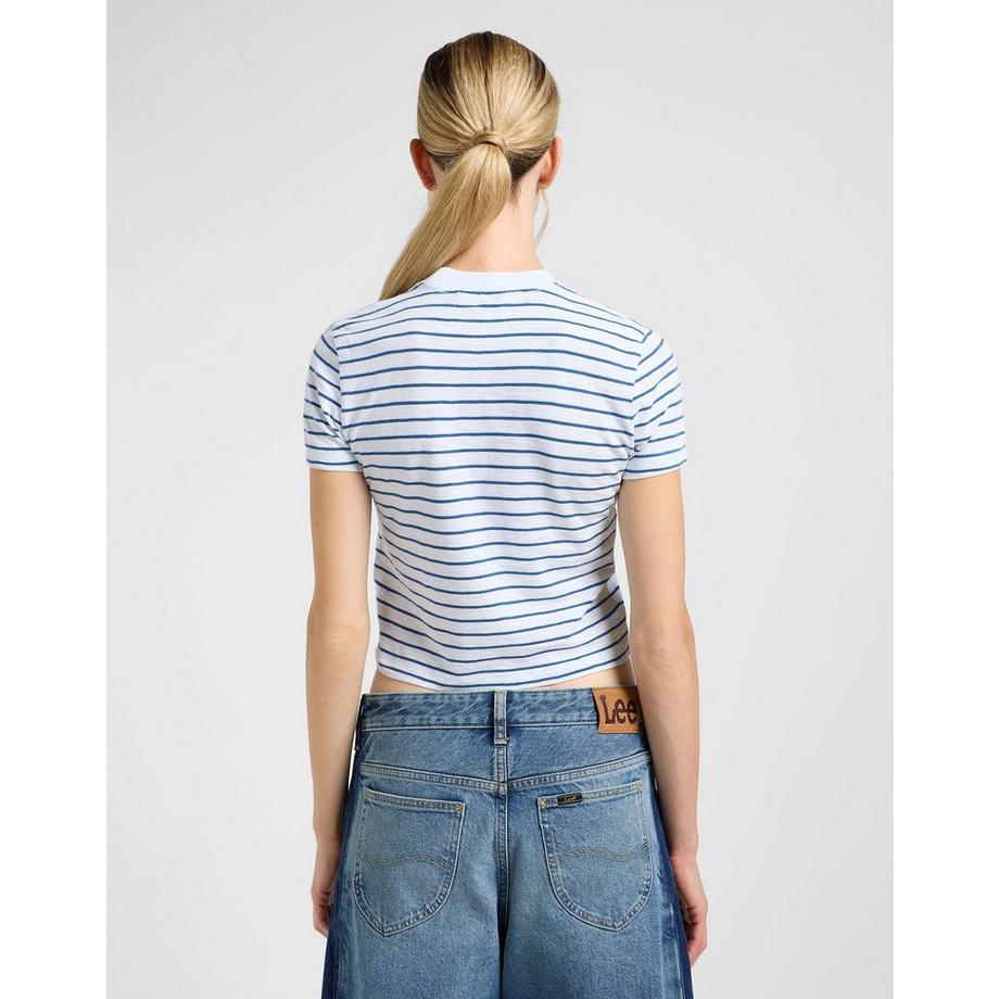 Lee Cropped Tee Gestreiftes T-Shirt  