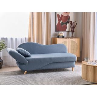 Beliani Chaise longue côté gauche en Lin synthétique Rétro MERI  