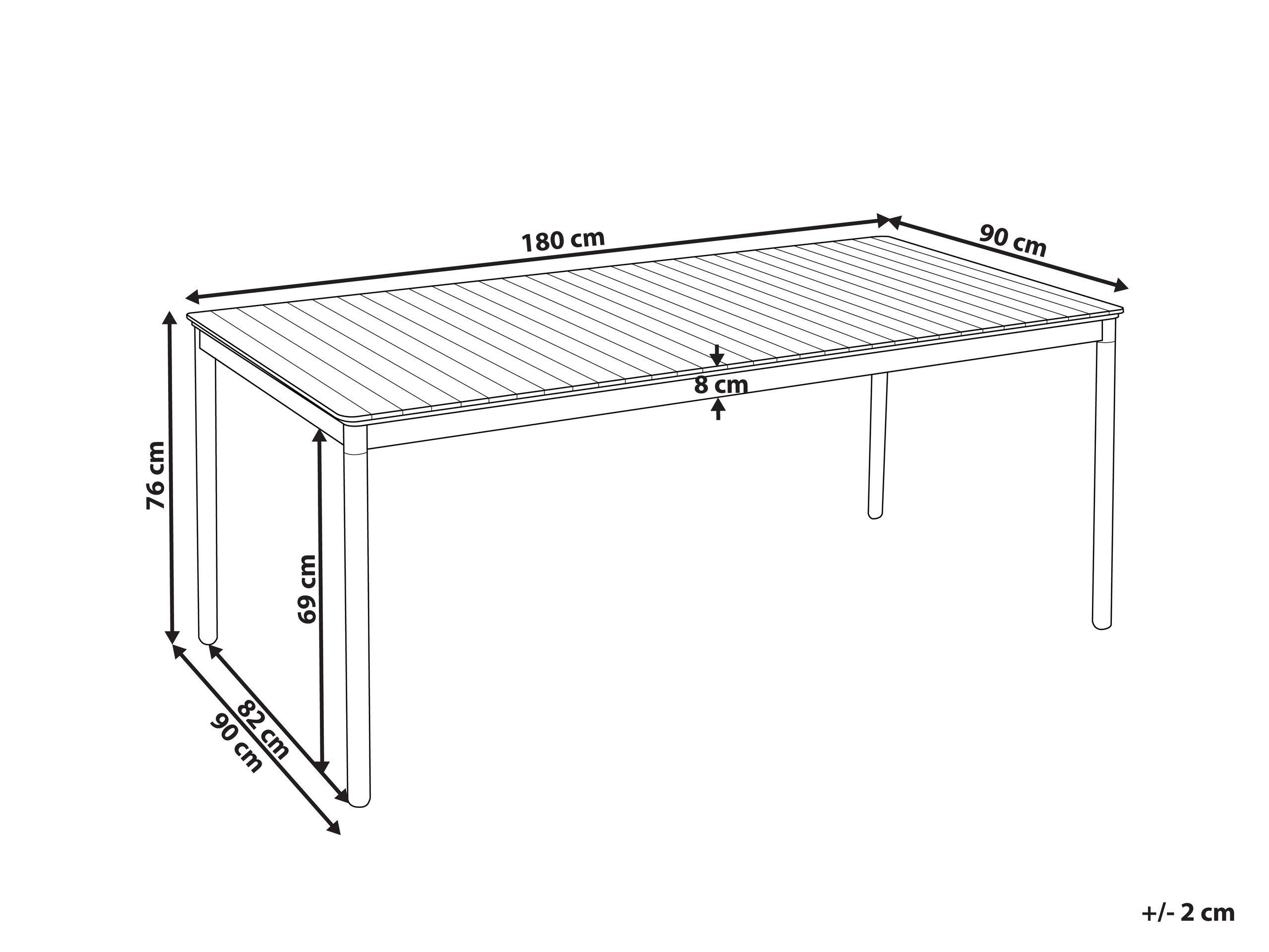 Beliani Tavolo da pranzo da giardino en Legno d'acacia Rustico VALLESE  