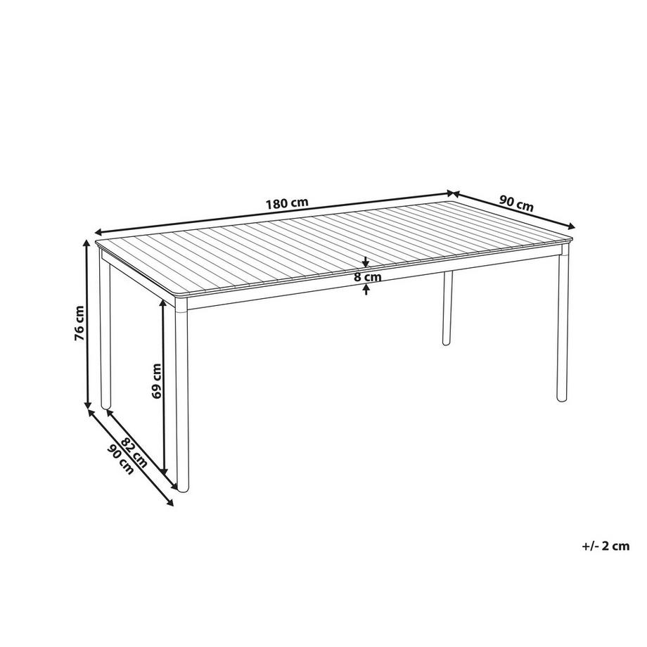 Beliani Gartentisch aus Akazienholz Rustikal VALLESE  