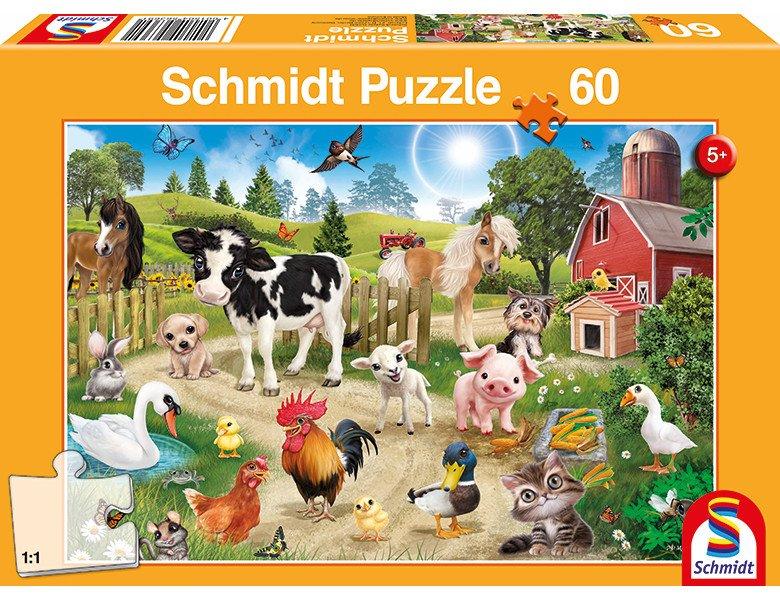 Schmidt  Puzzle Animal Club, Bauernhoftiere (60Teile) 