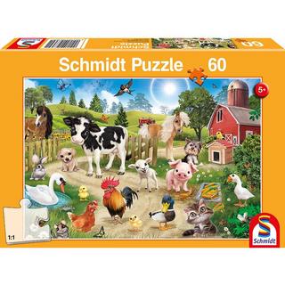 Schmidt  Puzzle Animal Club, Bauernhoftiere (60Teile) 