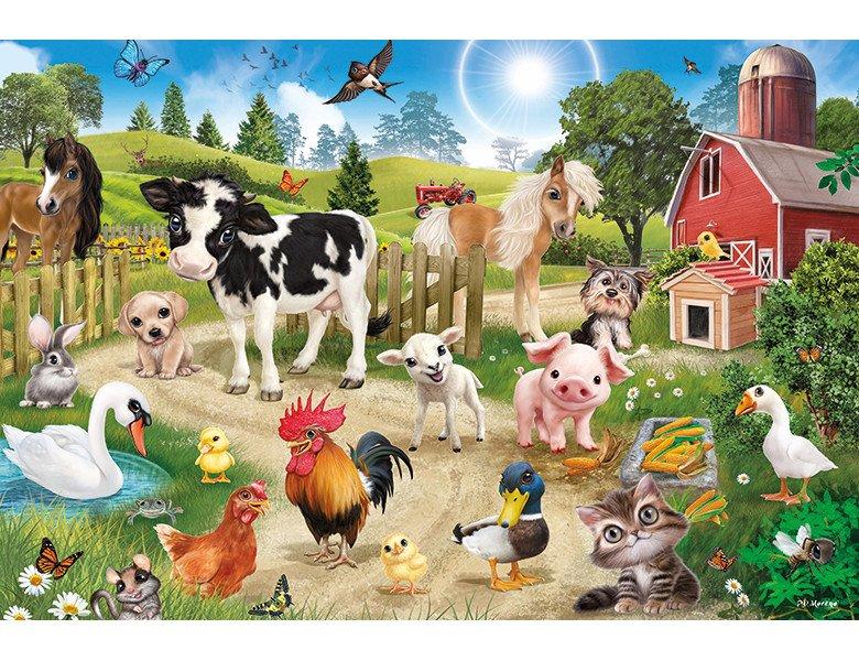 Schmidt  Puzzle Animal Club, Bauernhoftiere (60Teile) 