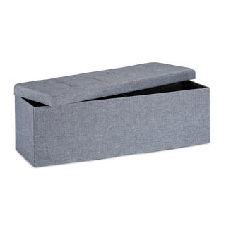 B2X Banquette de rangement pliable tissu lin  