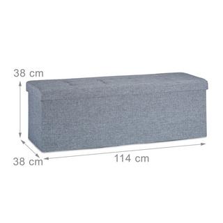 B2X Banquette de rangement pliable tissu lin  