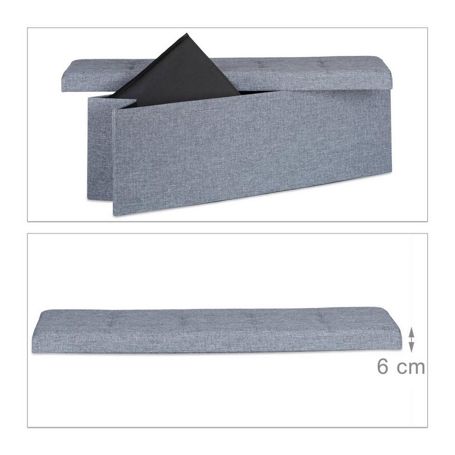 B2X Zusammenklappbare Aufbewahrungsbank aus Leinenstoff  