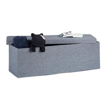 Banquette de rangement pliable tissu lin