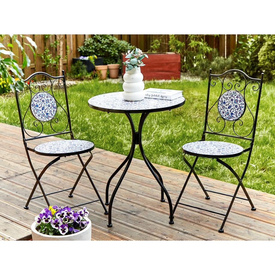 Beliani Outdoor Bistrotisch aus Eisen Retro CAMPRENA  