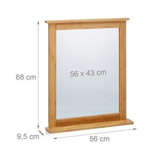 B2X Miroir en bambou avec étagère  