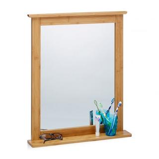 B2X Miroir en bambou avec étagère  