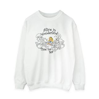 Disney  Alice In Wonderland Time For Tea Sweatshirt 