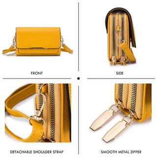 Only-bags.store PU Leder Umhängetasche Reisepasshalter Telefon Kreditkartenfach Verstellbarer Abnehmbarer Schultergurt  