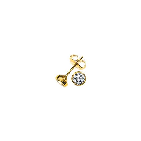 MUAU Schmuck  Solitär Ohrstecker Zargen-Fassung Gelbgold 750 Brillanten 0.50ct. 6.5mm 