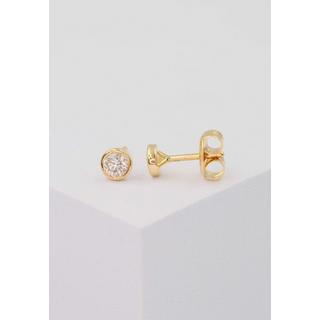 MUAU Schmuck  Solitär Ohrstecker Zargen-Fassung Gelbgold 750 Brillanten 0.50ct. 6.5mm 