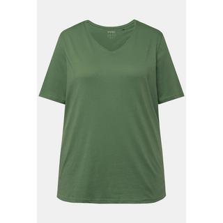 Ulla Popken  Maglia del pigiama in cotone biologico con scollo a V e mezze maniche 