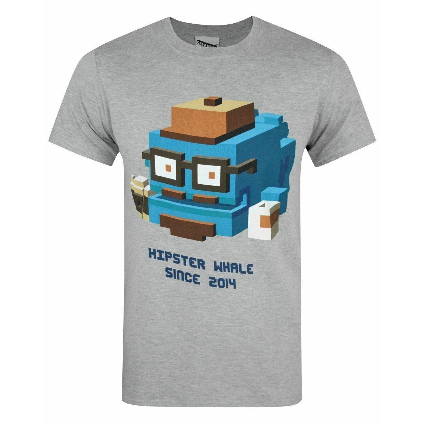 Image of Crossy Road Offizielles Hipster Whale T-shirt Herren Grau L