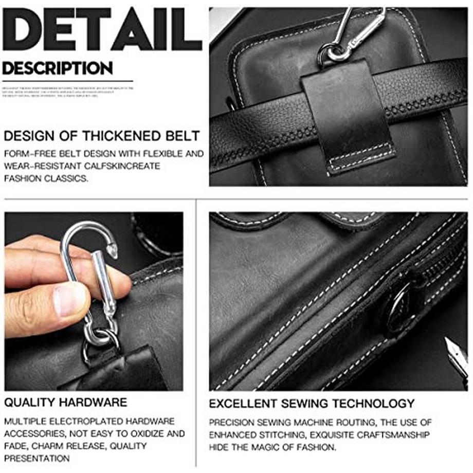 Only-bags.store Sac Ceinture Cuir Vintage Petit Sac Bandoulière Style Rétro  