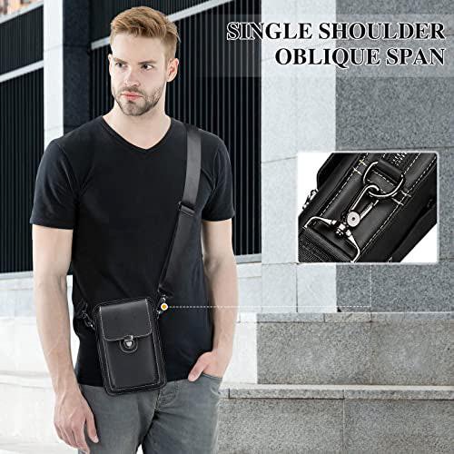 Only-bags.store Vintage Leder Gürteltasche Kleine Umhängetasche Retro Stil  