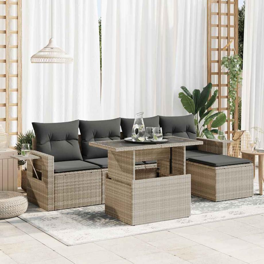 VidaXL set di divani da giardino Polirattan  
