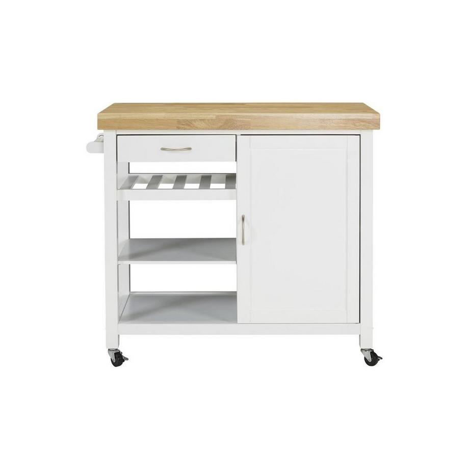 Vente-unique  Desserte de cuisine à  roulettes SKYLER tiroir Hévéa 