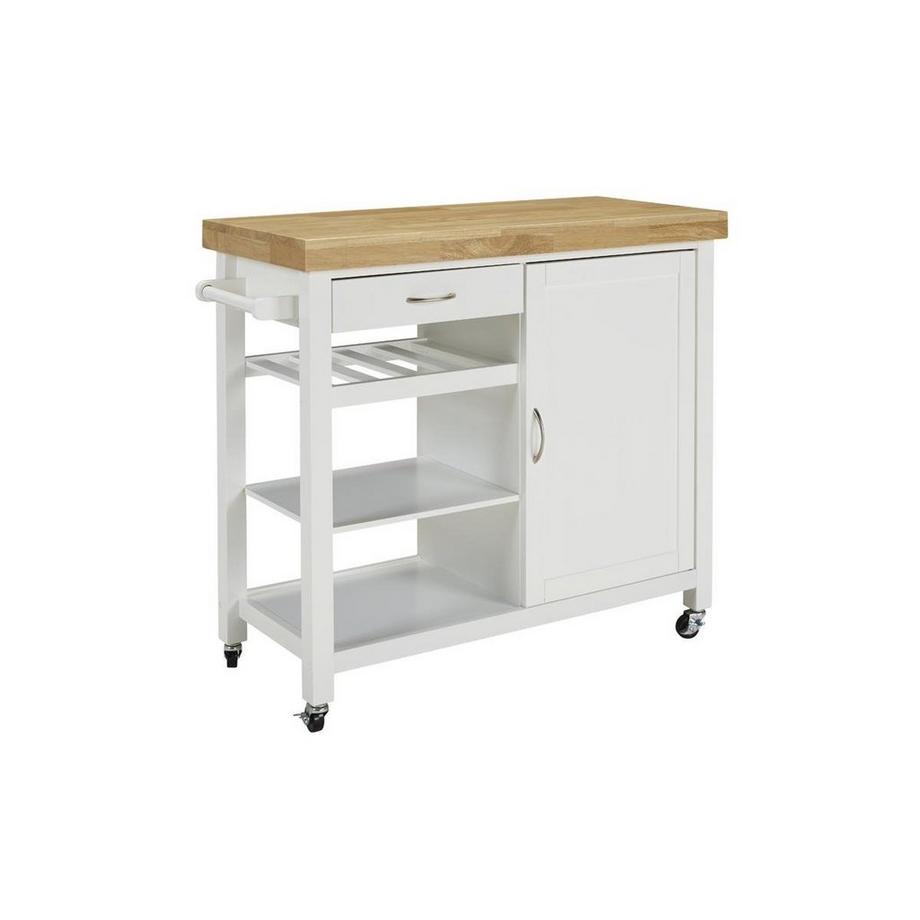 Vente-unique  Desserte de cuisine à  roulettes SKYLER tiroir Hévéa 