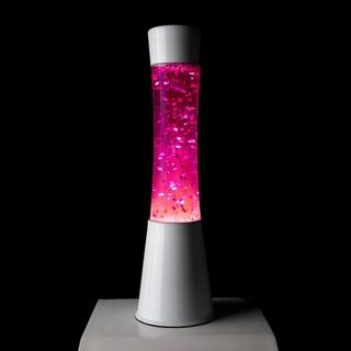 Fisura Lampe à plasma blanche/rose avec paillettes cœurs  