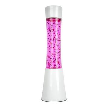 Lampe à plasma blanche/rose avec paillettes cœurs