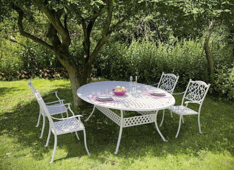 mutoni Chaise de jardin en aluminium avec accoudoirs Ivrea  