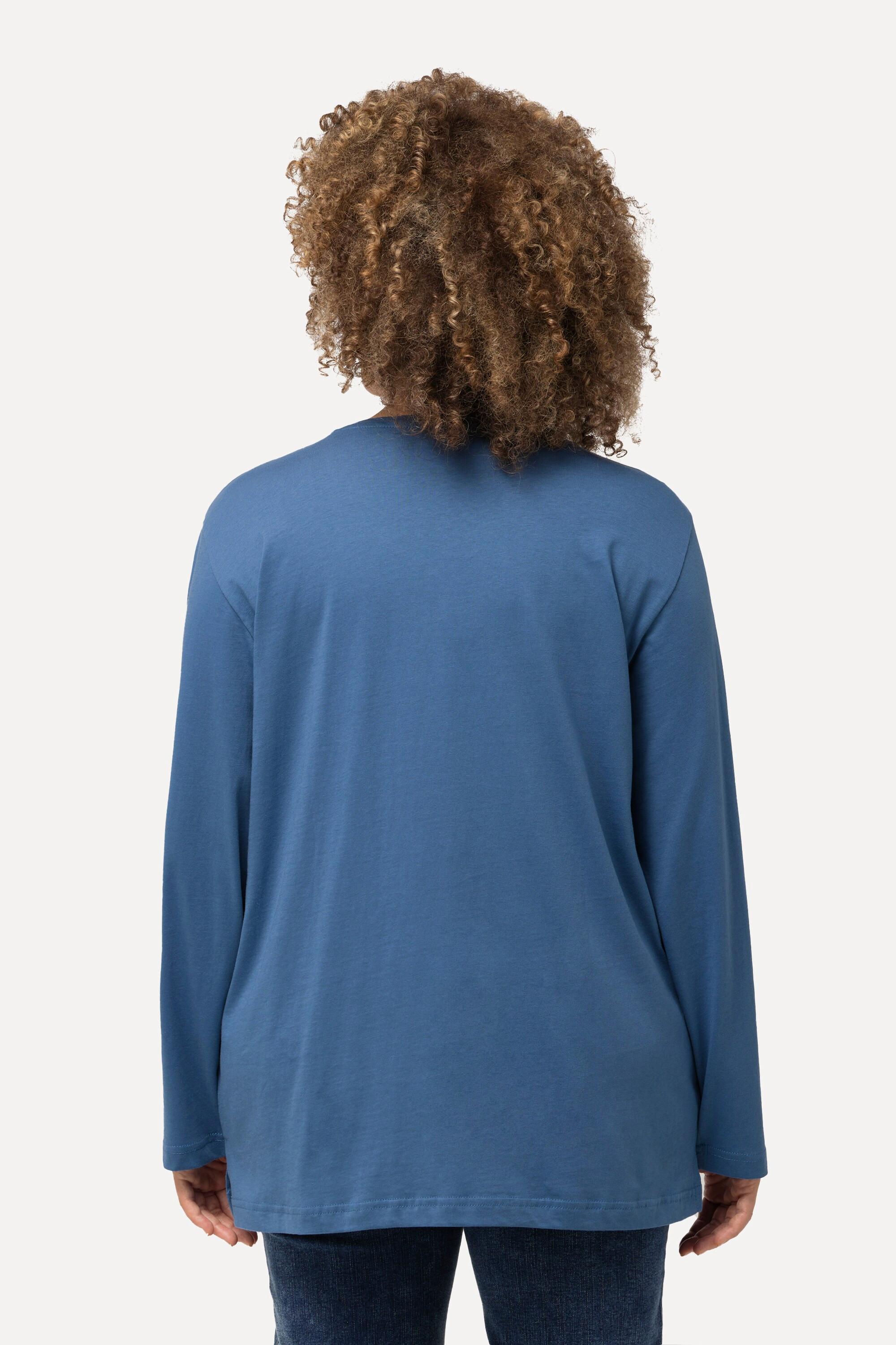 Ulla Popken Maglia Relaxed Maniche Lunghe Scollo a V  