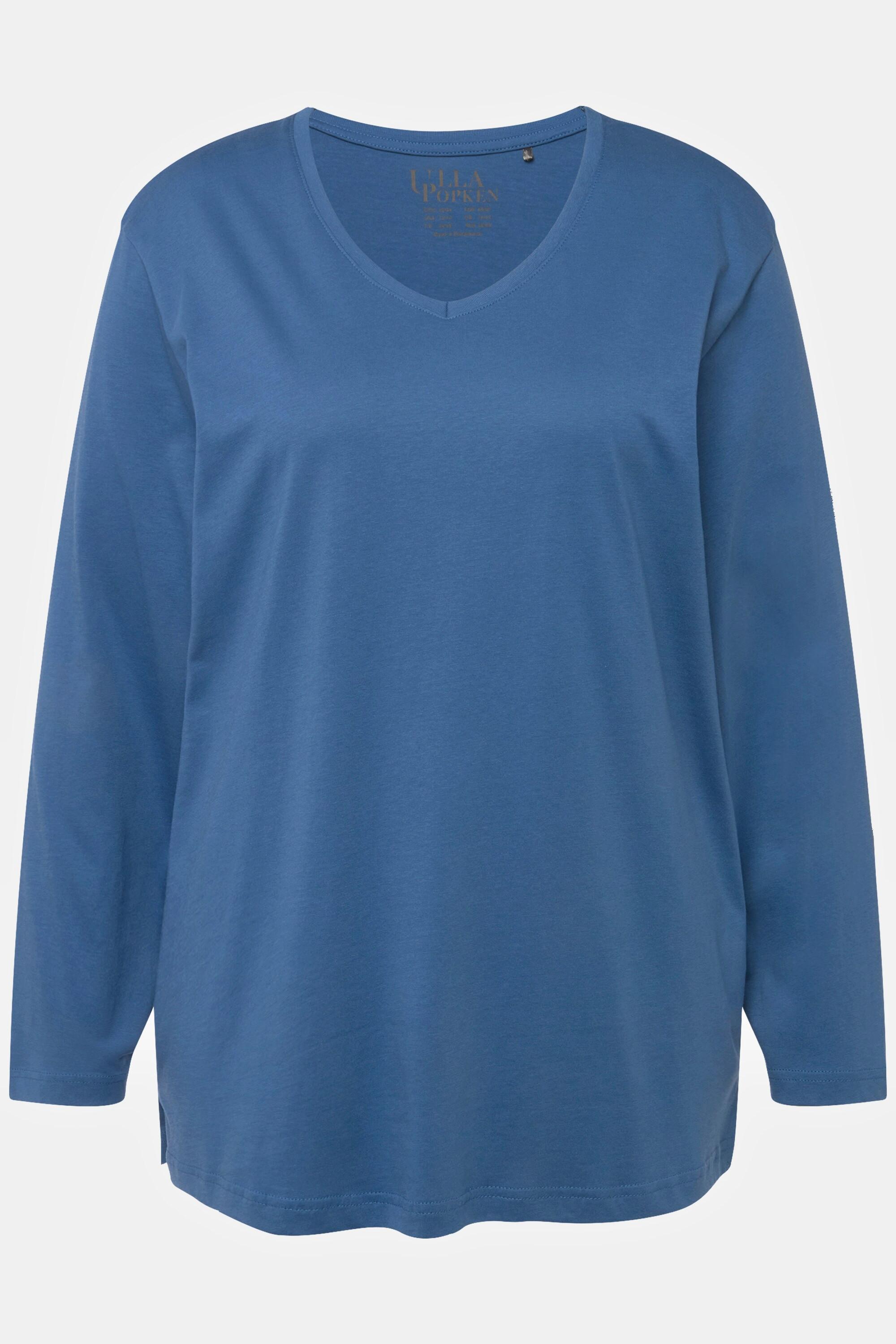 Ulla Popken Maglia Relaxed Maniche Lunghe Scollo a V  