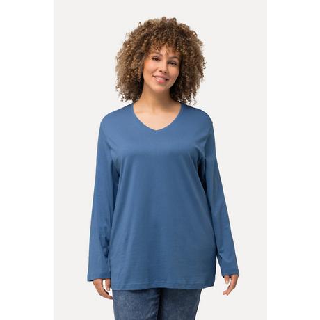 Ulla Popken Maglia Relaxed Maniche Lunghe Scollo a V  