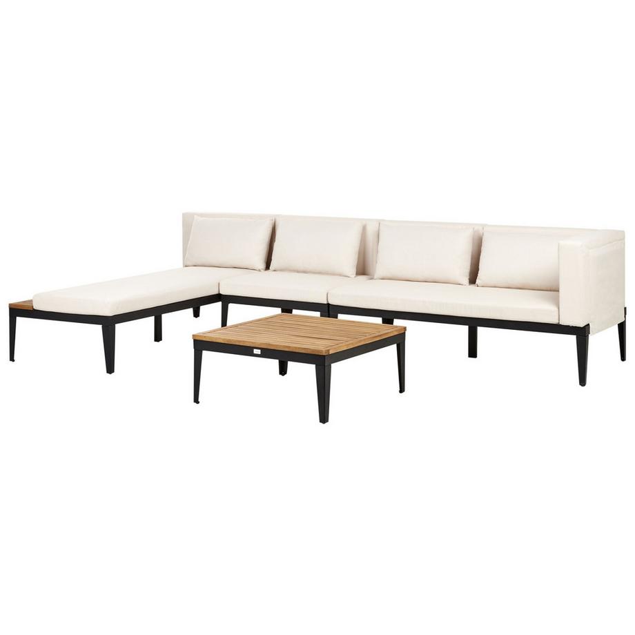 Beliani Ensemble de salon avec table en Bois d'acacia certifié FSC® Rustique BRACCIANO  