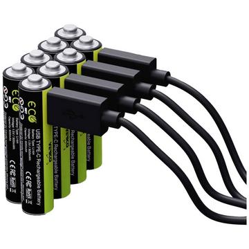 Batteria ricaricabile Ministilo (AAA) Li-Ion 8 pz. 600 mAh  LoopEnergy USB-C