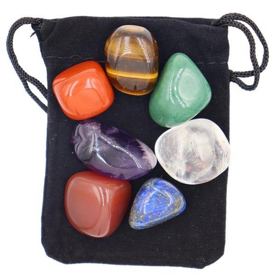 eStore  x7 Chakra-Steine mit Aufbewahrungstasche 