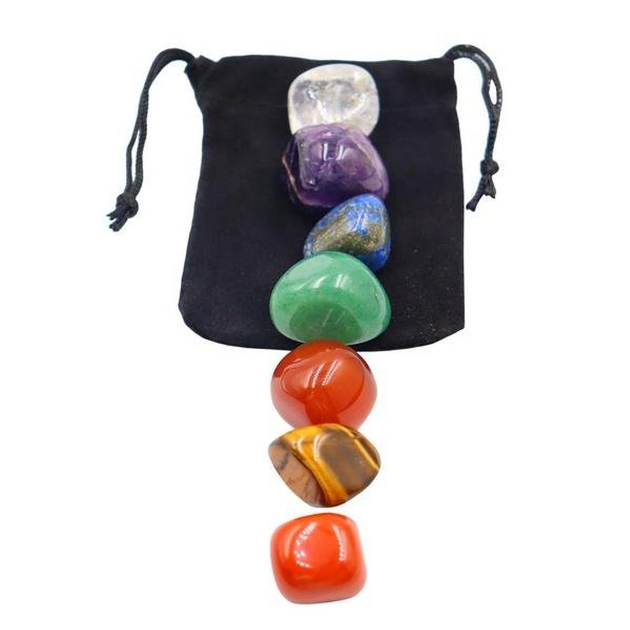 eStore  x7 Chakra-Steine mit Aufbewahrungstasche 