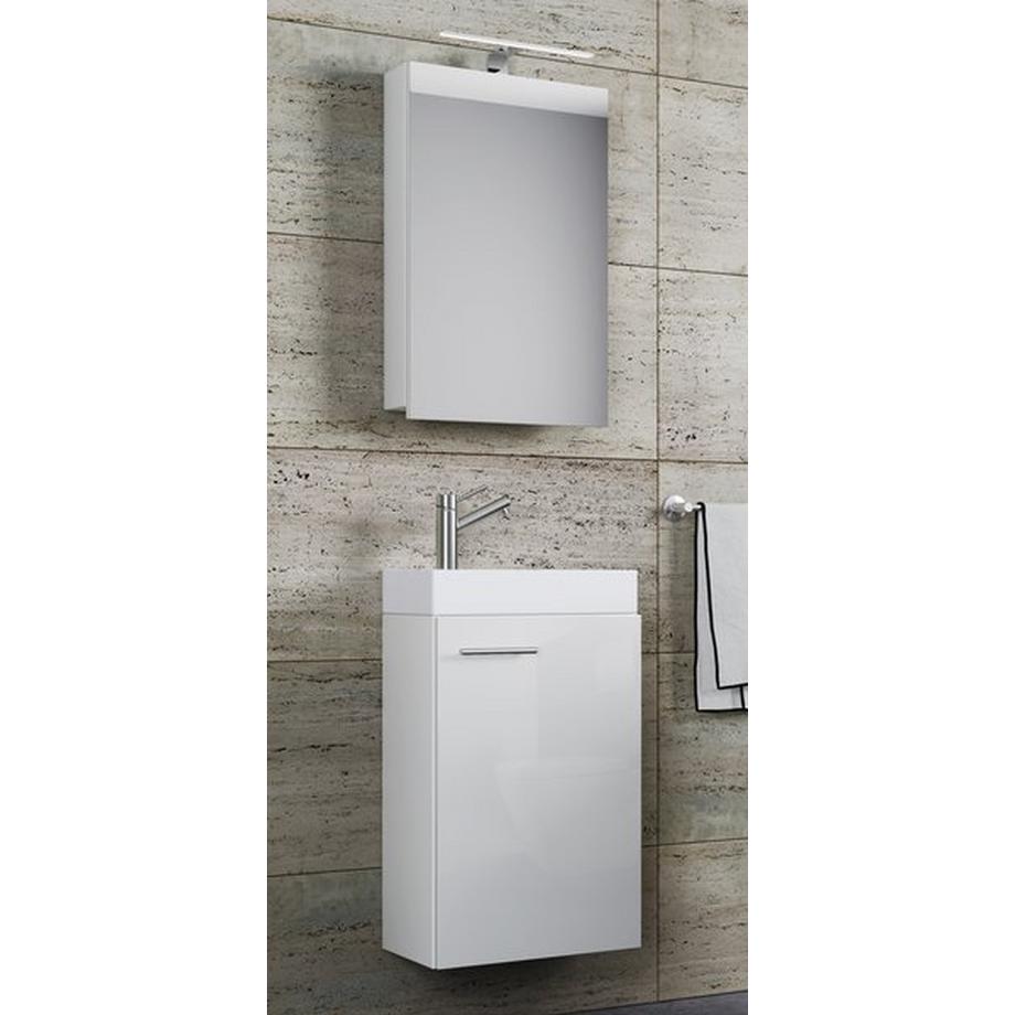 VCM 3-pièces ensemble de meubles de salle de bains WC invités salle de bains lavabo petit étroit Slito SC  