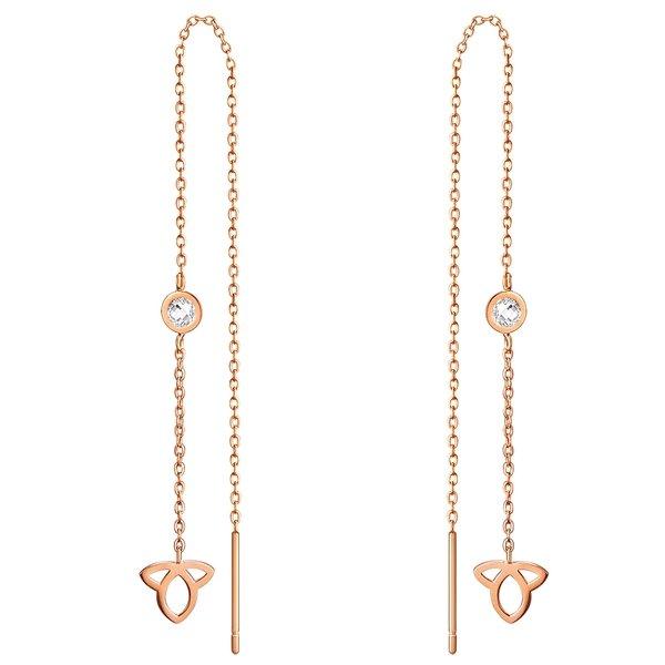 Image of Ohrhänger Lotusblüte Damen Goldrosa 60mm